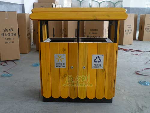 欣方圳鋼木垃圾桶讓成都客戶(hù)稱(chēng)贊